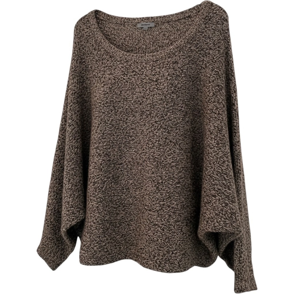 Premise Women XL Brown Black Marled Knit Dolman Sleeve Oversized Sweater